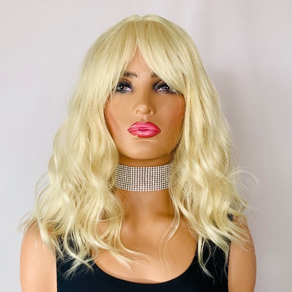 SALE💄14” Blonde Synthetic Wig w Bangs for Your Favorite Ball Cap / Scarf / Toque - Picture 9 of 9